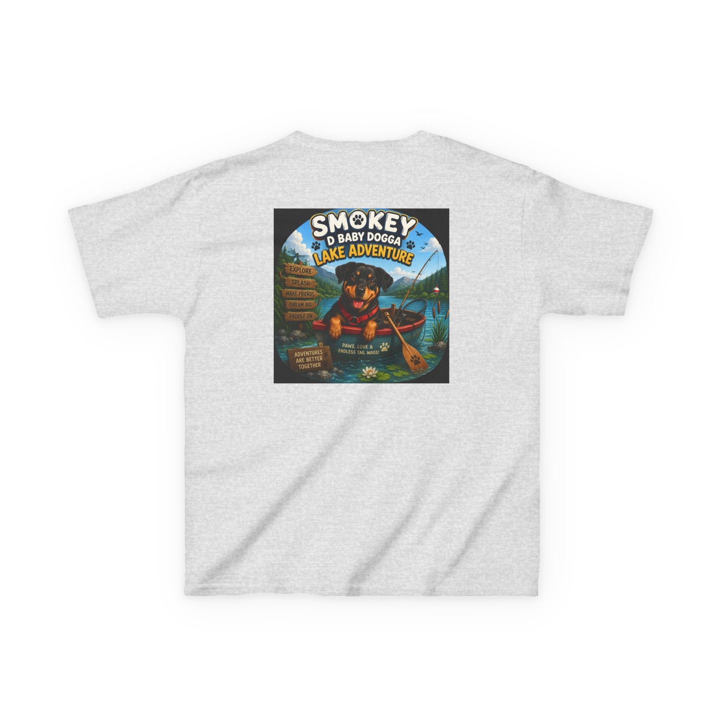 Smokey D Baby Dogga’s Lake Adventure Youth T-Shirt – Gildan 5000B Heavy Cotton Tee