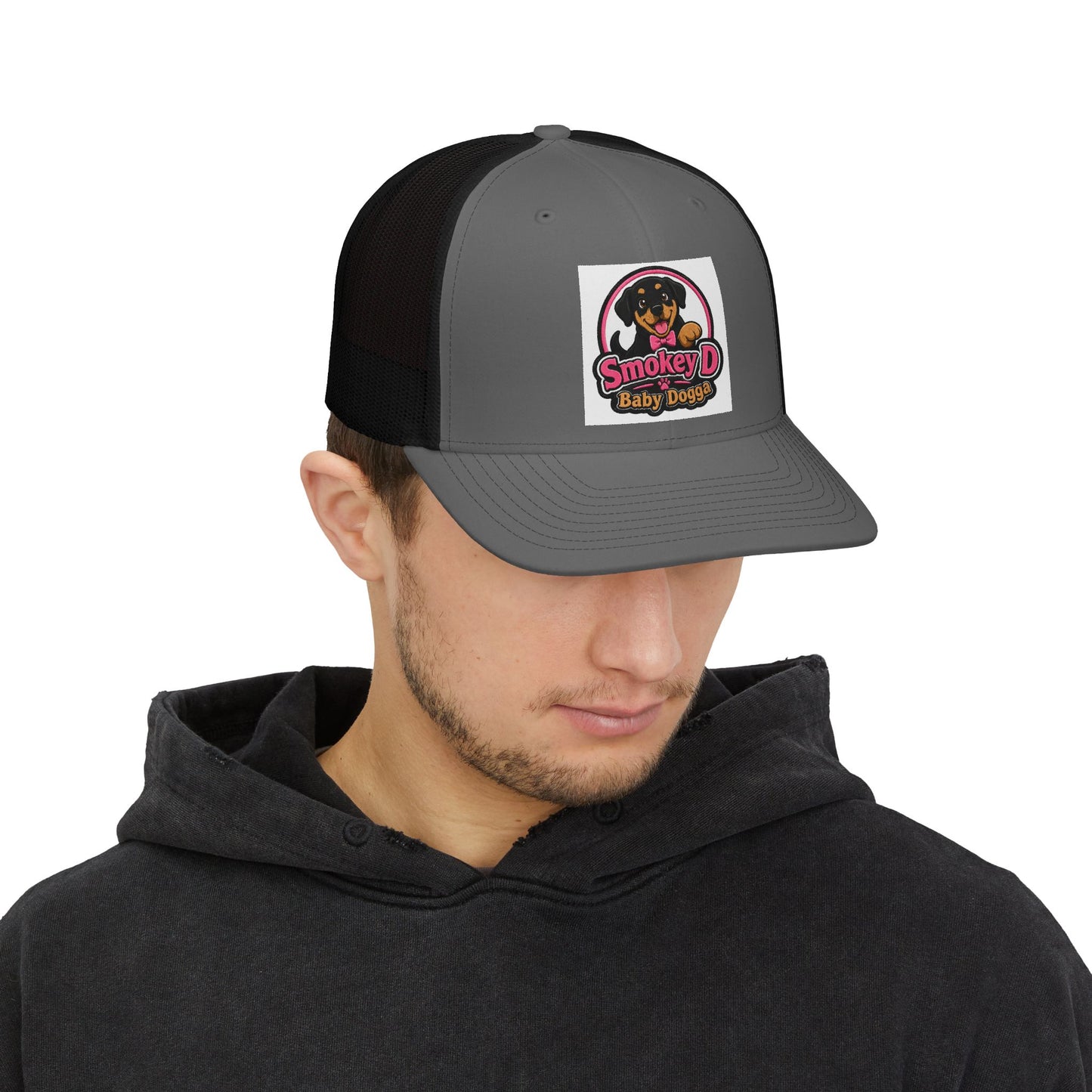 Smokey D Baby Dogga Embroidered Snapback Trucker Cap – Pink Bow Tie Logo Hat