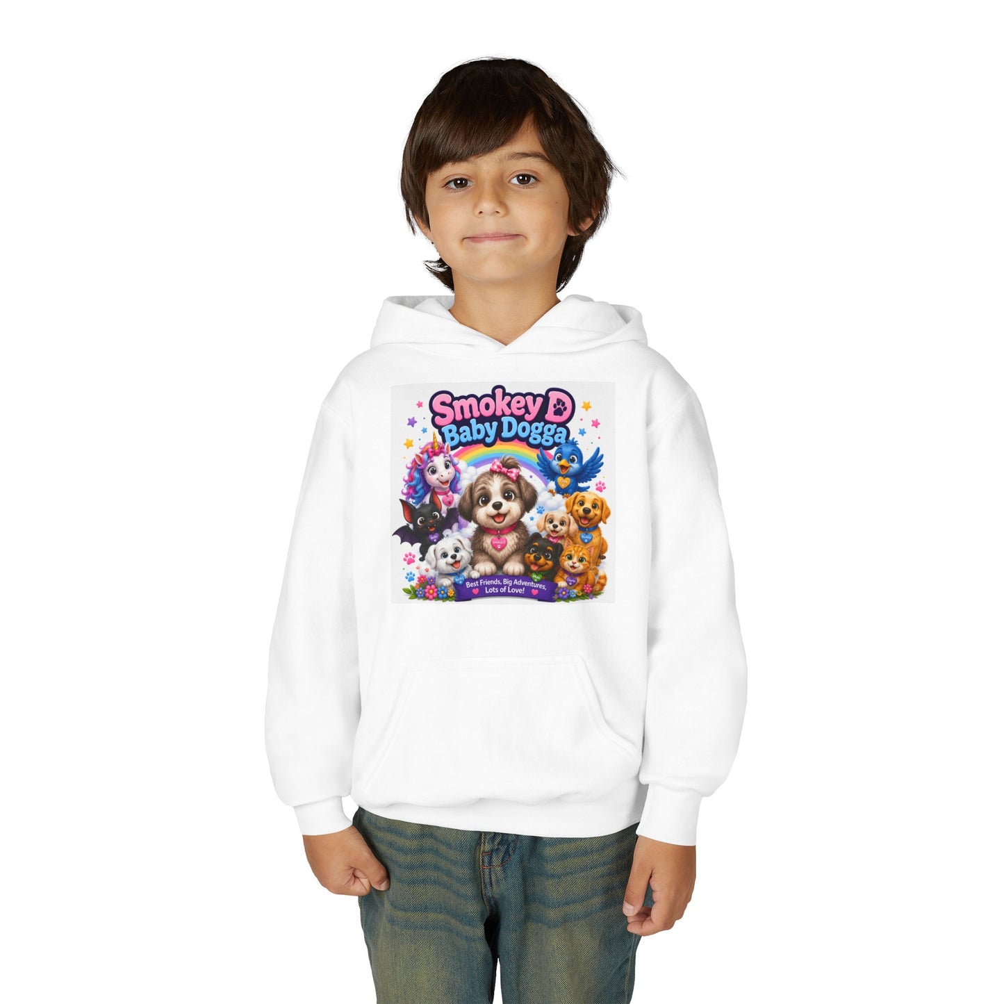 Smokey D Baby Dogga Kids Hoodie – Cute Puppy Friends Graphic Hooded Sweatshirt