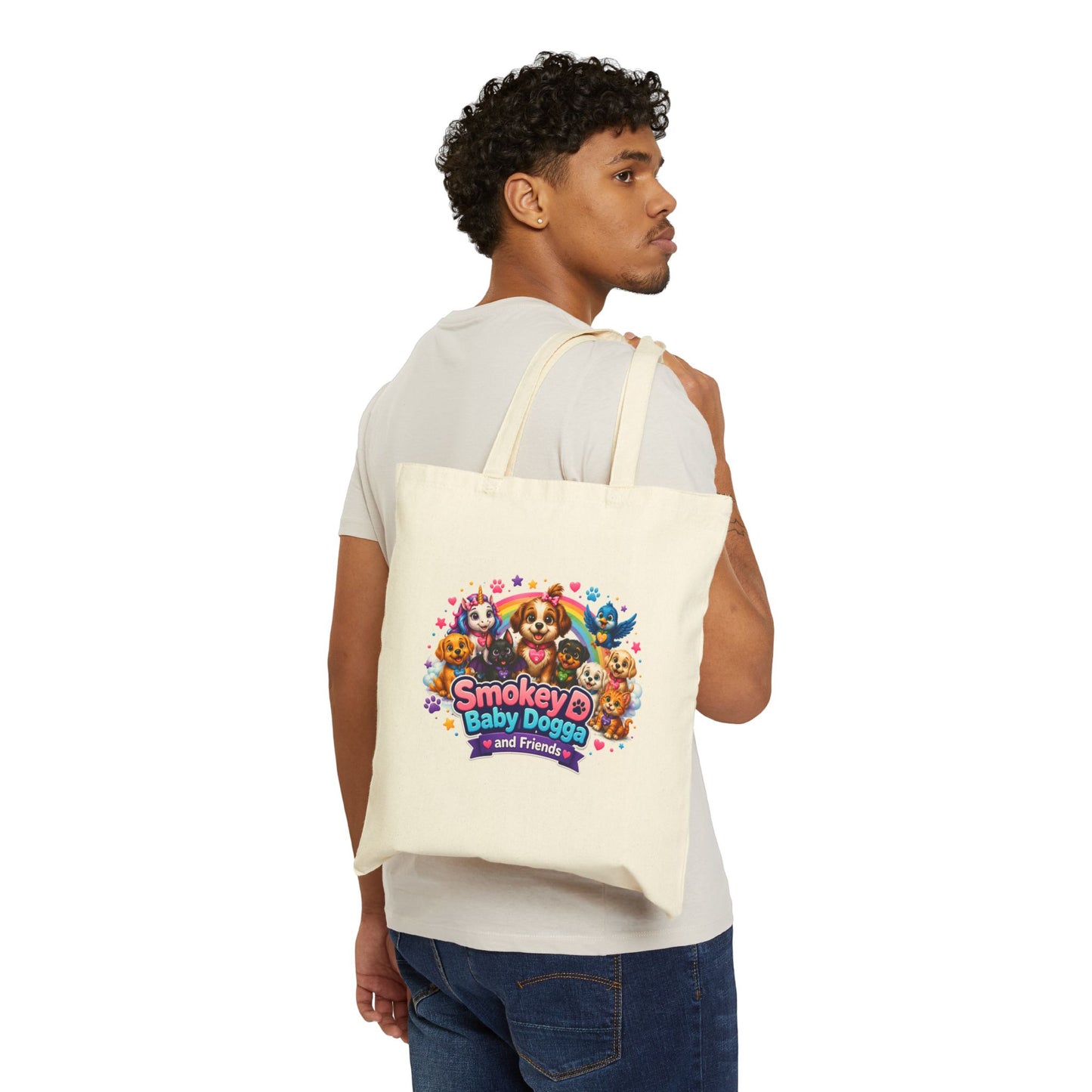 Smokey D Baby Dogga Holiday Polar Express Canvas Tote Bag – Christmas Adventure Book Bag