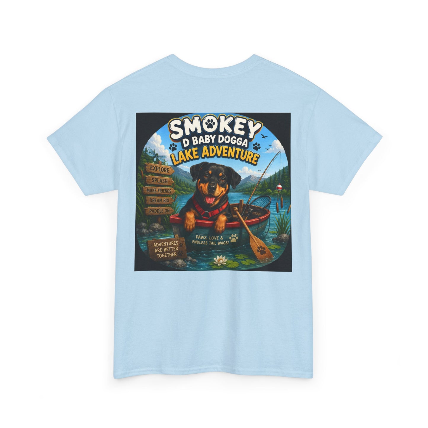 Smokey D Baby Dogga’s Lake Adventure T-Shirt – Gildan 5000 Heavy Cotton Tee
