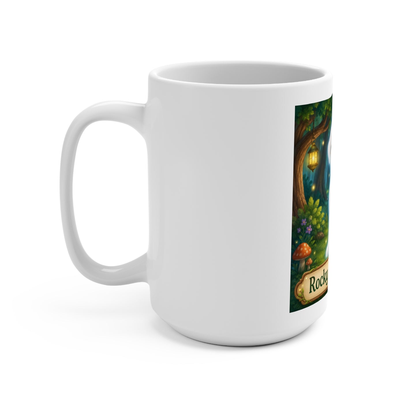 Rocky the Ghost Dog 15 oz Ceramic Coffee Mug | Cute Memorial Pet Mug | Smokey D Baby Dogga | Microwave & Dishwasher Safe