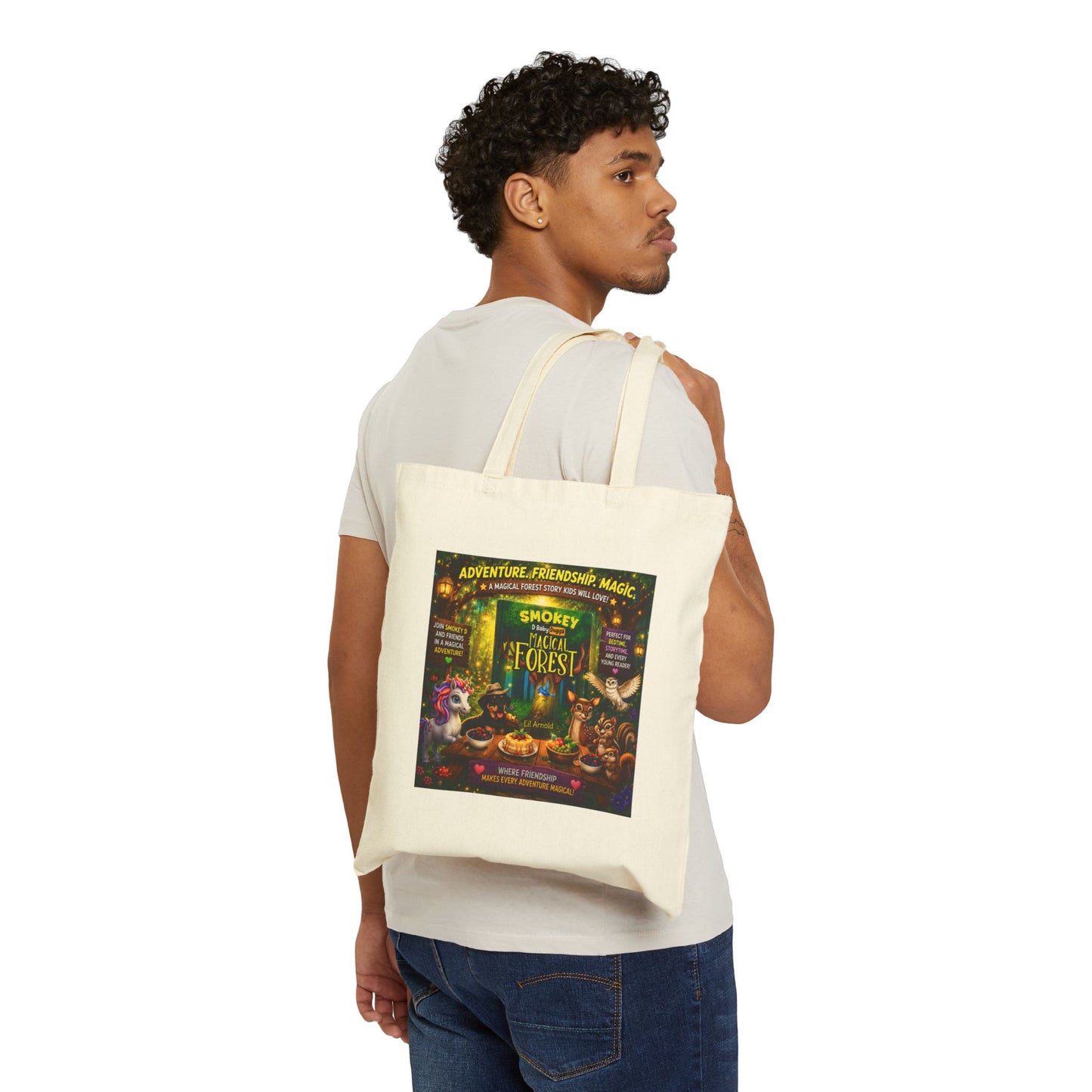 Smokey D Baby Dogga Magical Forest Cotton Canvas Tote Bag