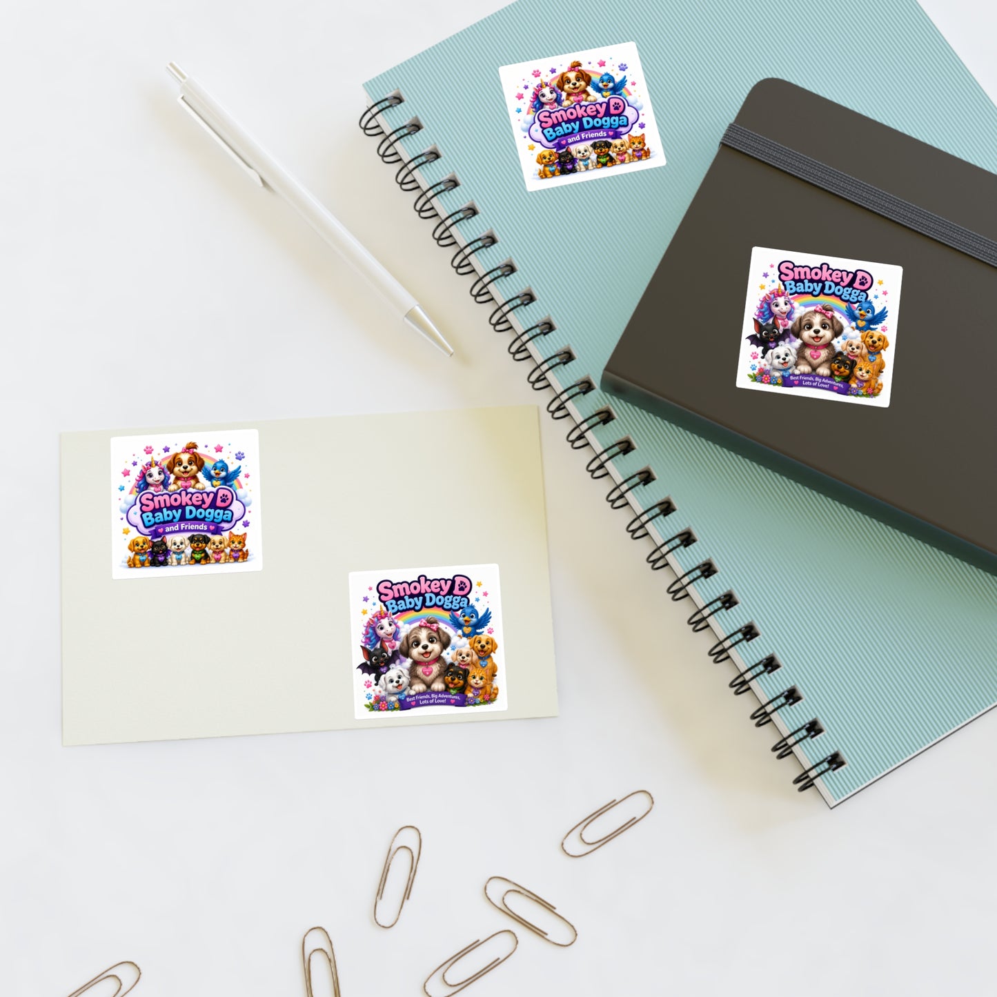 Smokey D Baby Dogga Sticker Sheet — Cute Puppy Characters Sticker Set