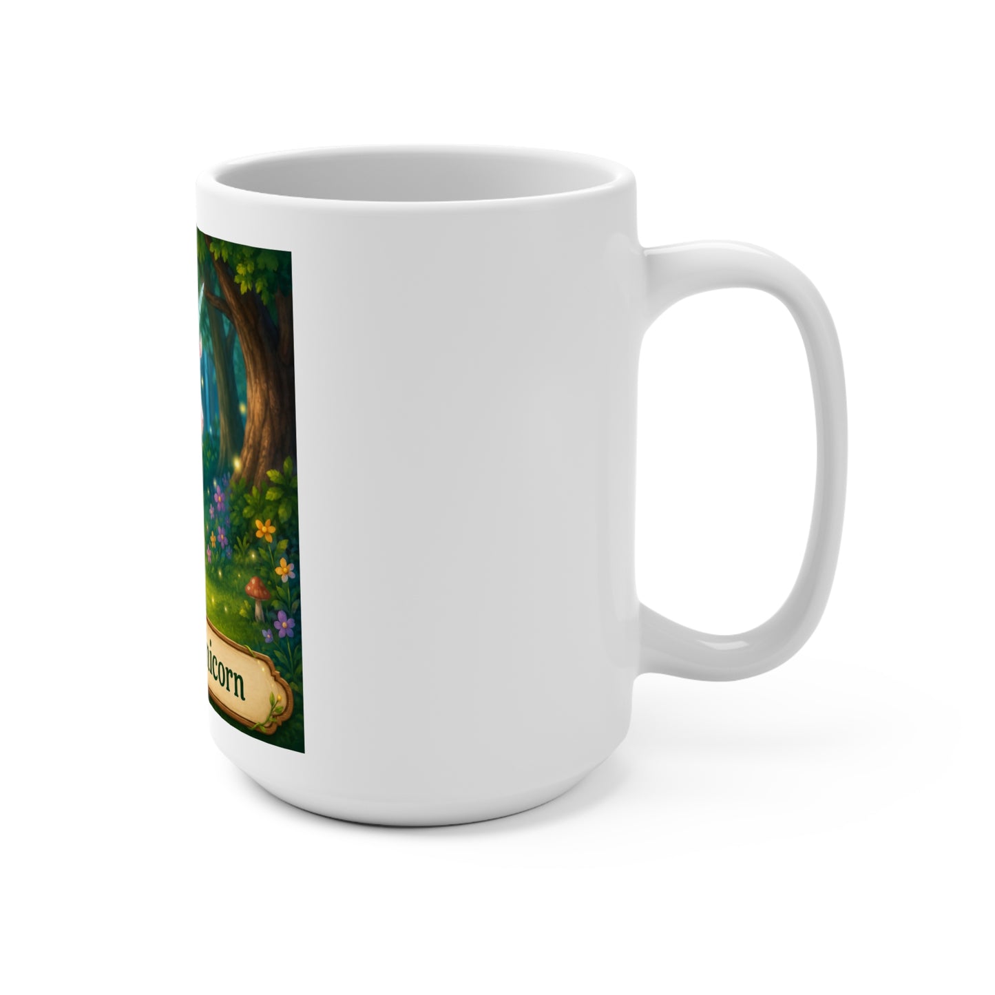 Luna the Unicorn 15 oz Ceramic Coffee Mug | Cute Fantasy Unicorn Mug | Smokey D Baby Dogga | Microwave & Dishwasher Safe