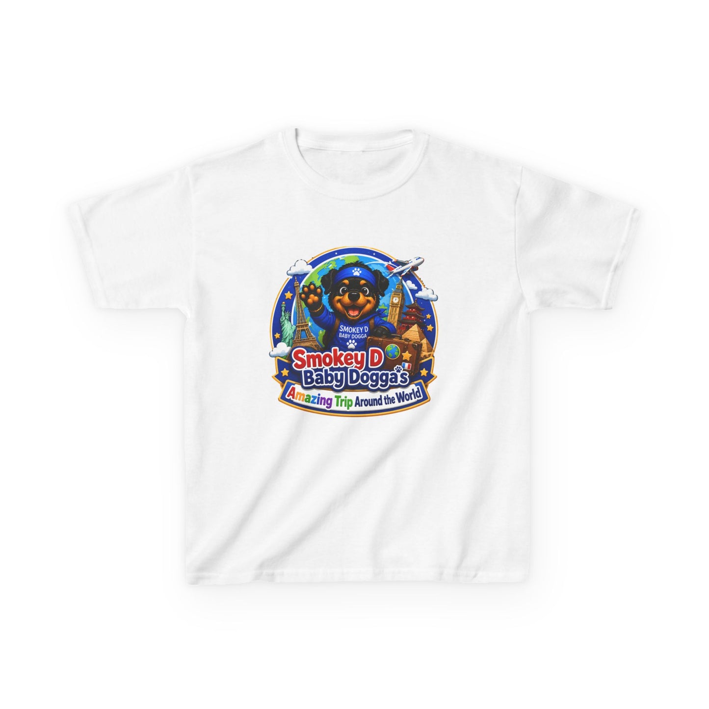 Smokey D Baby Dogga's Amazing Trip Around the World – Kids Heavy Cotton™ T-Shirt