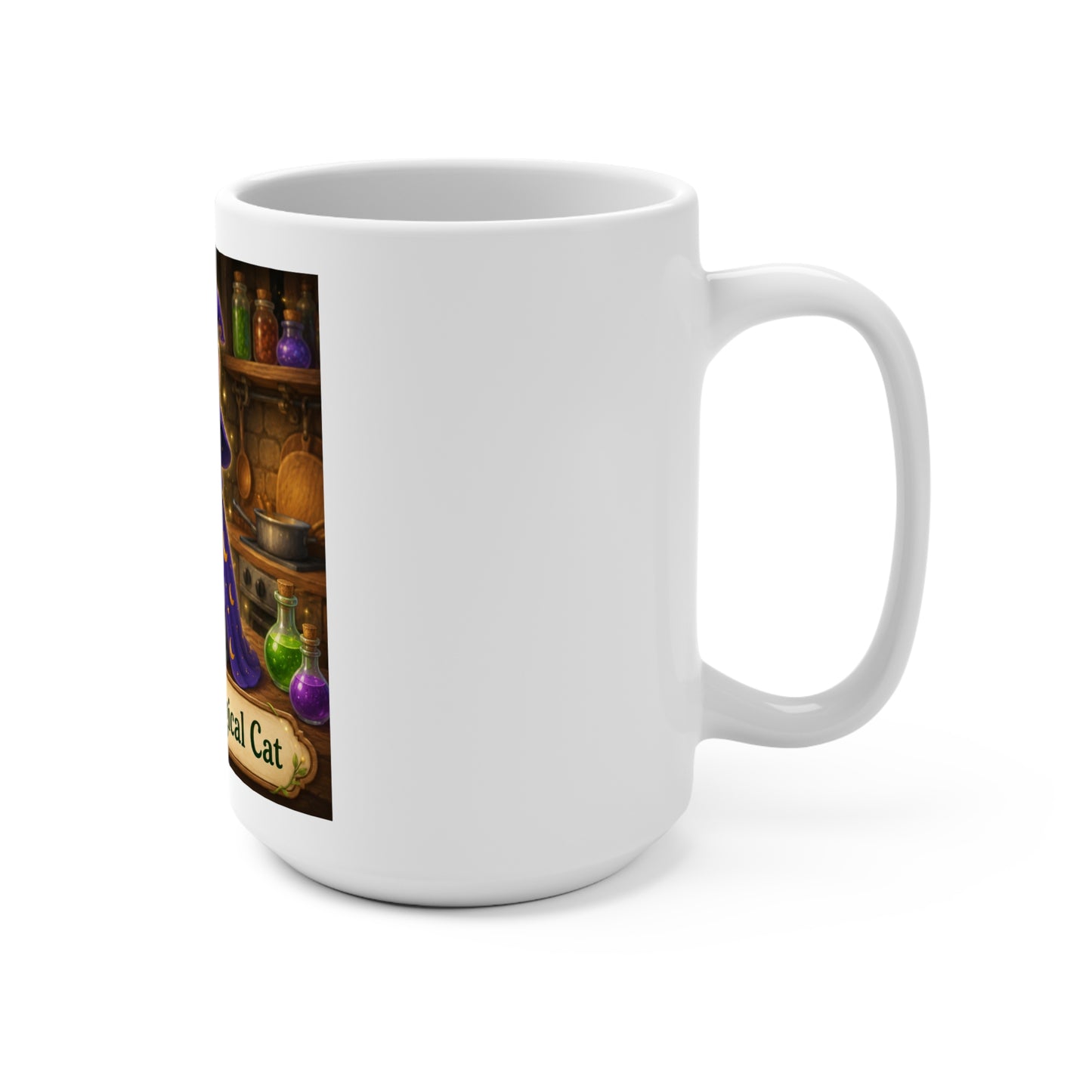 Max the Magical Cat 15 oz Ceramic Coffee Mug | Cute Cartoon Cat Mug | Smokey D Baby Dogga | Microwave & Dishwasher Safe