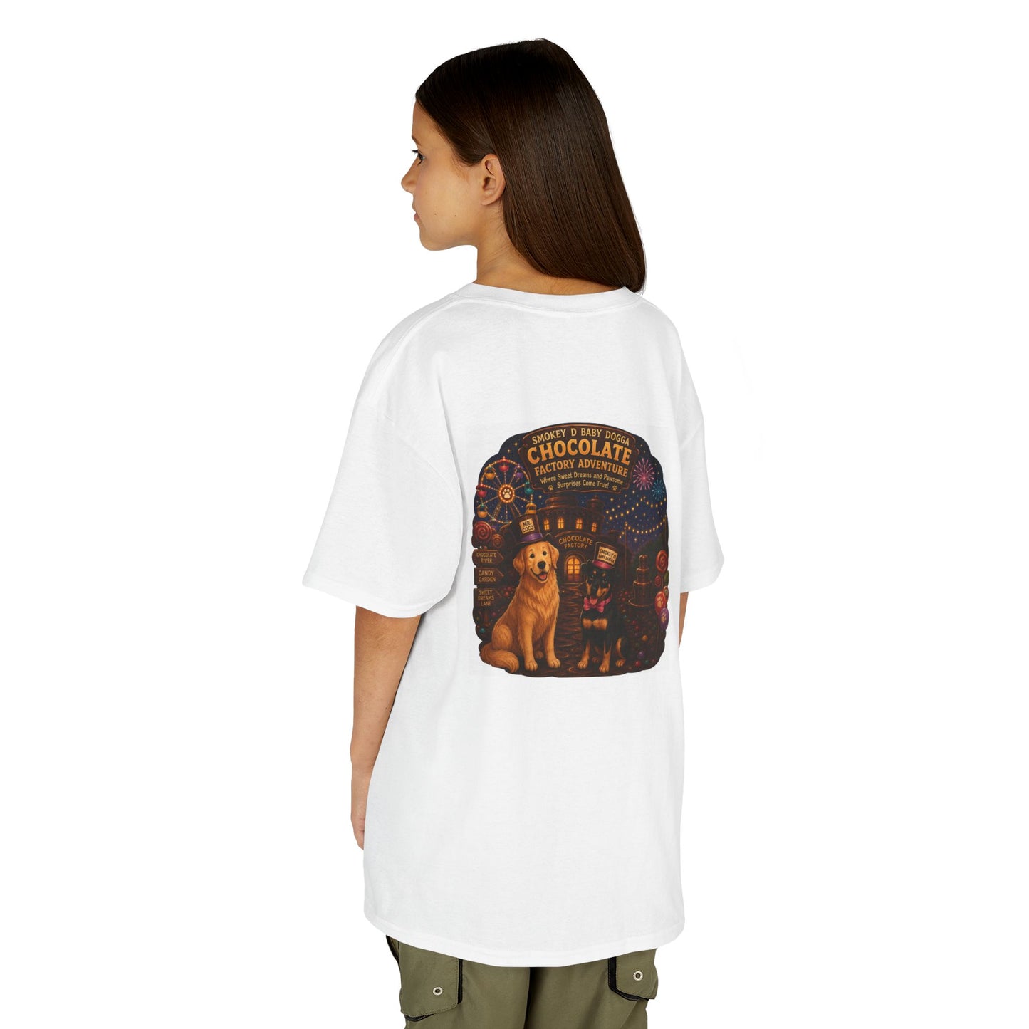 Smokey D Baby Dogga Chocolate Factory Kids Heavy Cotton Tee – Fun Children’s Graphic T-Shirt