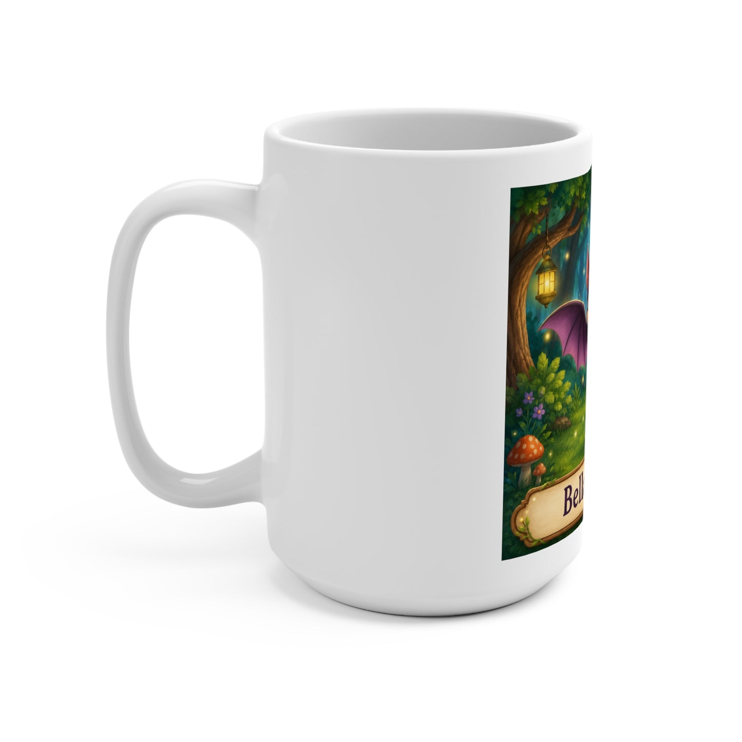 Bella the Bat 15 oz Ceramic Coffee Mug | Cute Cartoon Bat Mug | Smokey D Baby Dogga | Microwave & Dishwasher Safe