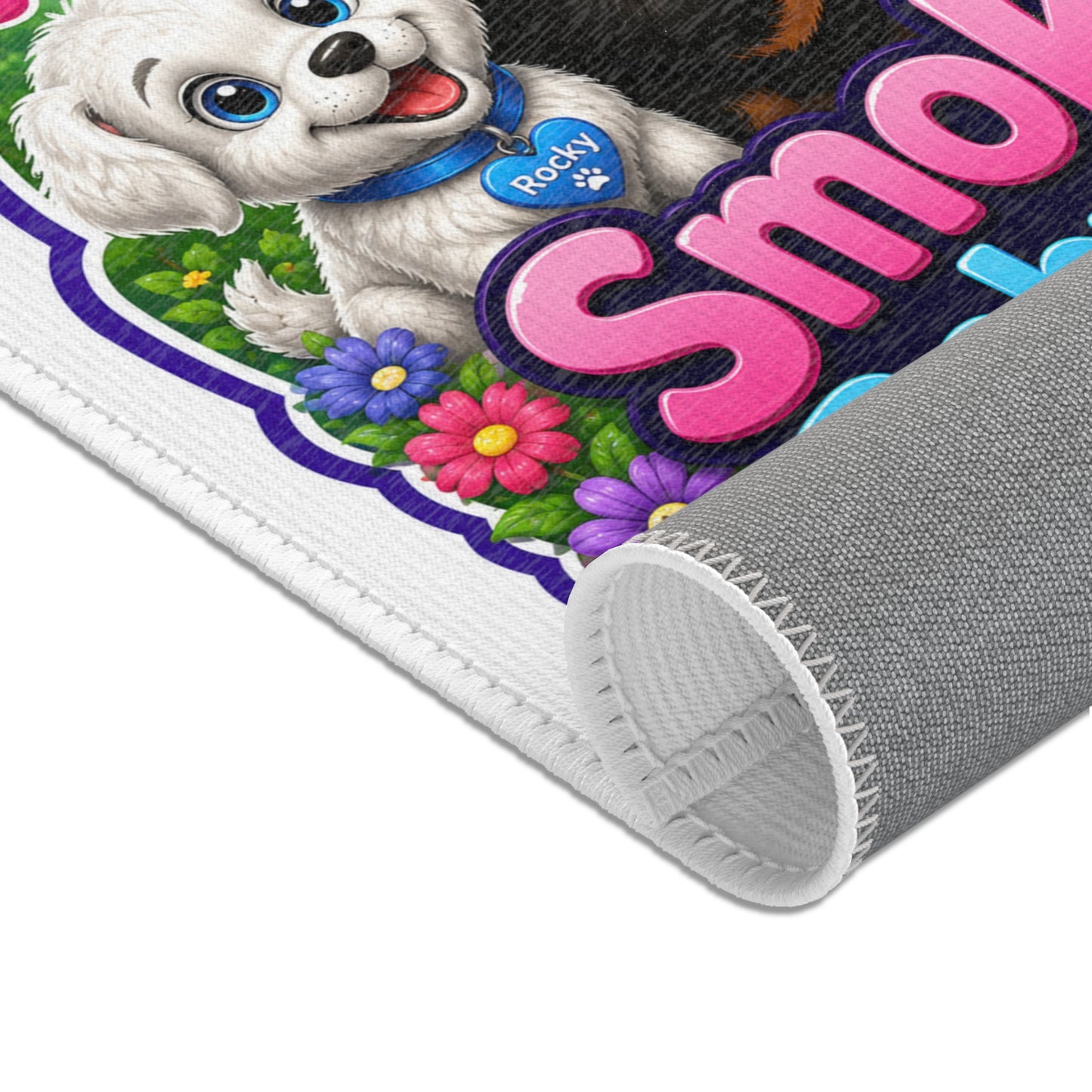Area Rug — Smokey D Baby Dogga and Friends Cute Puppy Character Mat