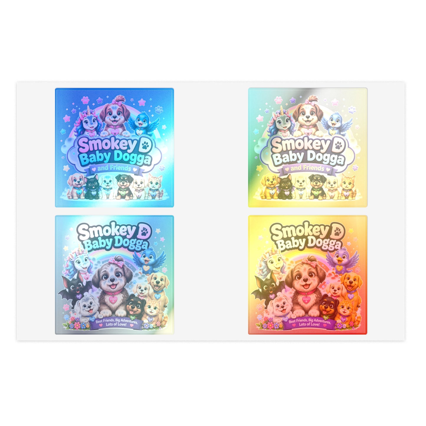 Smokey D Baby Dogga Sticker Sheet — Cute Puppy Characters Sticker Set
