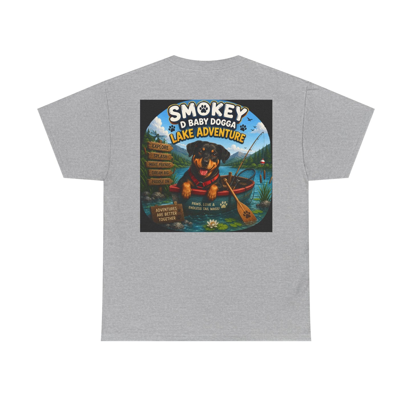 Smokey D Baby Dogga’s Lake Adventure T-Shirt – Gildan 5000 Heavy Cotton Tee